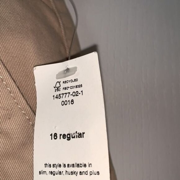 GapKids 16 Regular Khaki Capri Pants With Adjustable Waistband & Pink Striped Li - Picture 4 of 11